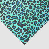 Leopard Schwarz und Aquamarin Seidenpapier (Ausschnitt)