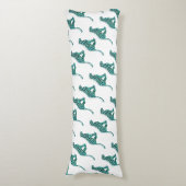 Leopard Schwarz und Aquamarin Seitenschläferkissen (Vorderseite Vertikal)