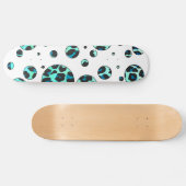 Leopard Schwarz und Aquamarin Skateboard (Horizontal)