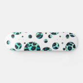 Leopard Schwarz und Aquamarin Skateboard (Horizontal)