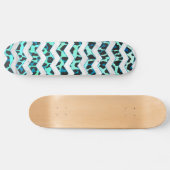 Leopard Schwarz und Aquamarin Skateboard (Horizontal)
