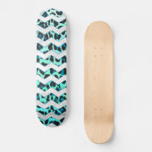 Leopard Schwarz und Aquamarin Skateboard (Vorderseite)