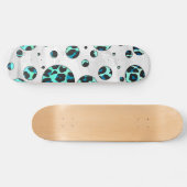 Leopard Schwarz und Aquamarin Skateboard (Horizontal)