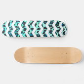 Leopard Schwarz und Aquamarin Skateboard (Horizontal)