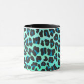 Leopard Schwarz und Aquamarin Tasse (Zentrum)