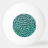 Leopard Schwarz und Aquamarin Tischtennisball (Vorderseite)