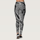 Leopard schwarz und grau leggings (Rückseite)