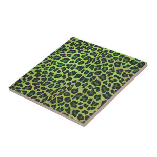 Leopard Schwarz- und Grün-Druck Fliese