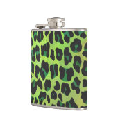 Leopard, Schwarz und Grün Flachmann (Links)