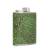 Leopard, Schwarz und Grün Flachmann (Rechts)