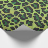 Leopard, Schwarz und Grün Geschenkpapier (Ecke)