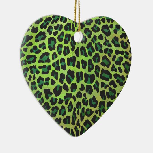 Leopard, Schwarz und Grün Keramik Ornament (Rechts)