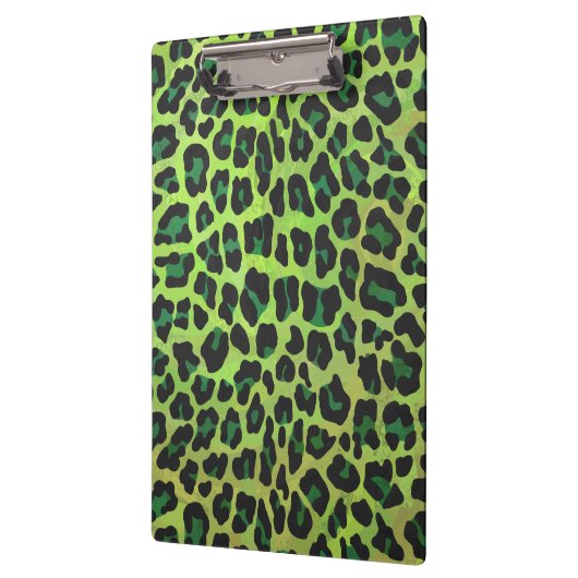 Leopard, Schwarz und Grün Klemmbrett (Links)