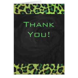 Leopard Schwarz und Grün mit Monogramm