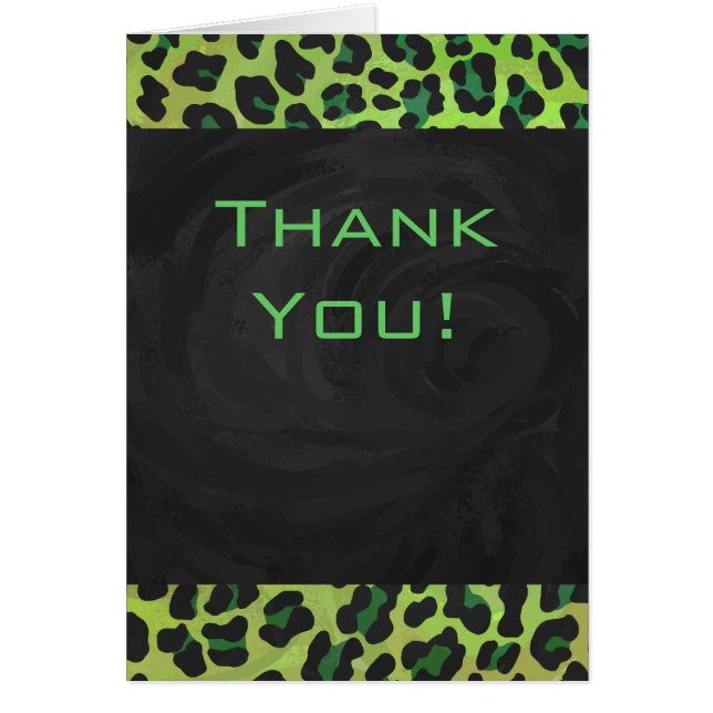 Leopard Schwarz und Grün mit Monogramm (Vorne)