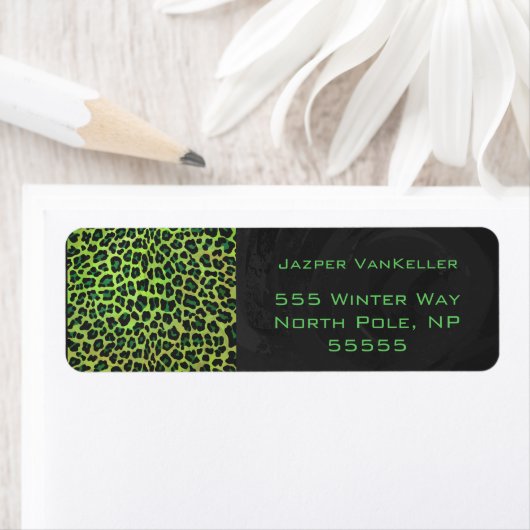 Leopard Schwarz und Grün mit Monogramm (Insitu)