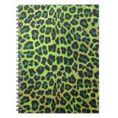 Leopard, Schwarz und Grün Notizblock (Vorderseite)
