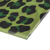 Leopard, Schwarz und Grün Schneidebrett (Ecke)