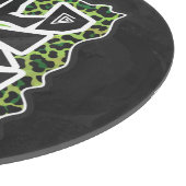 Leopard, Schwarz und Grün Schneidebrett (Ecke)