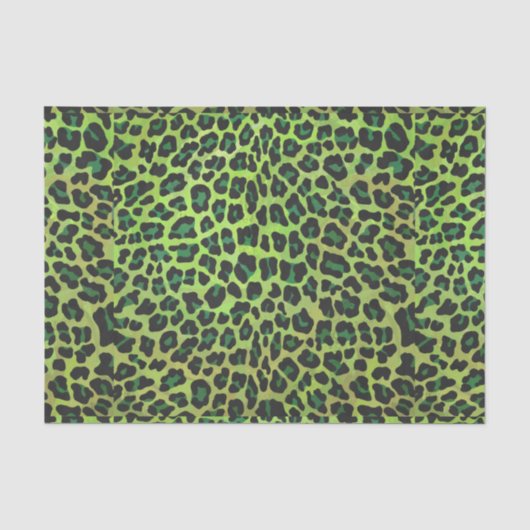 Leopard, Schwarz und Grün Seidenpapier (Vorderseite)