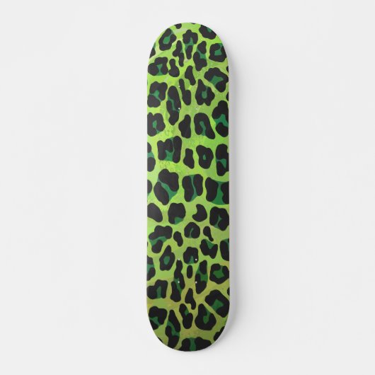 Leopard, Schwarz und Grün Skateboard (Vorne)