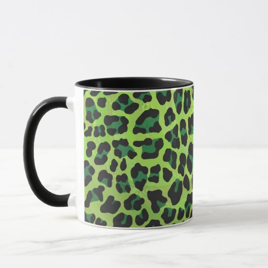 Leopard, Schwarz und Grün Tasse (Links)