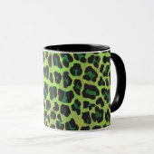 Leopard, Schwarz und Grün Tasse (VorderseiteRechts)