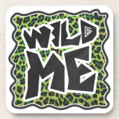 Leopard, Schwarz und Grün Untersetzer (Vorderseite)