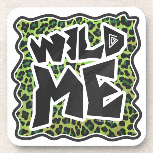 Leopard, Schwarz und Grün Untersetzer (Vorderseite)