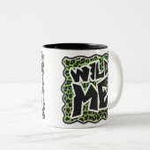 Leopard, Schwarz und Grün Zweifarbige Tasse (VorderseiteRechts)