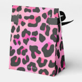 Leopard, Schwarz und Heiß-Rosa Geschenkschachtel (Rückseite)