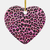 Leopard, Schwarz und Heiß-Rosa Keramikornament (Vorne)