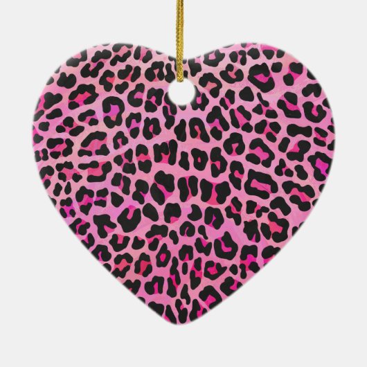 Leopard, Schwarz und Heiß-Rosa Keramikornament (Hinten)