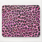 Leopard, Schwarz und Heiß-Rosa Mousepad (Vorne)