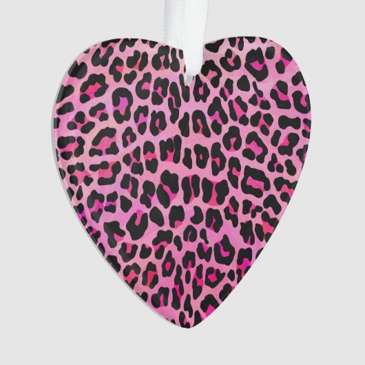 Leopard, Schwarz und Heiß-Rosa Ornament (Vorderseite)