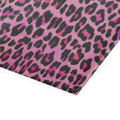 Leopard, Schwarz und Heiß-Rosa Schneidebrett (Ecke)