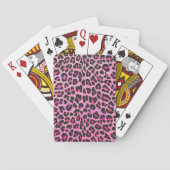 Leopard, Schwarz und Heiß-Rosa Spielkarten (Rückseite)