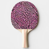 Leopard, Schwarz und Heiß-Rosa Tischtennis Schläger (Vorderseite)