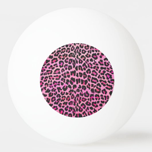 Leopard, Schwarz und Heiß-Rosa Tischtennisball (Vorderseite)