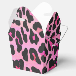 Leopard Schwarz und Hellrosa Druck Geschenkschachtel