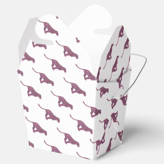 Leopard Schwarz und Hot Pink Drucksiloette Geschenkschachtel (Geöffnet)
