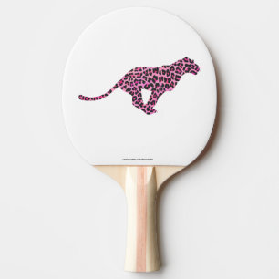 Leopard Schwarz und Hot Pink Drucksiloette Tischtennis Schläger
