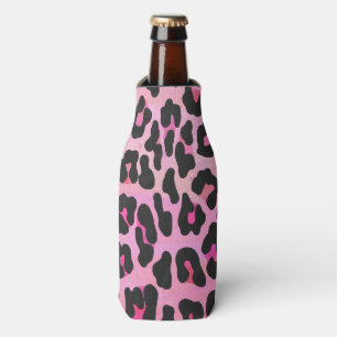 Leopard-Schwarz-und Pink-Druck Flaschenkühler