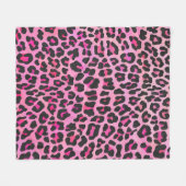 Leopard-Schwarz-und Pink-Druck Fleecedecke (Vorderseite (Horizontal))