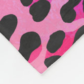 Leopard-Schwarz-und Pink-Druck Fleecedecke (Ecke)