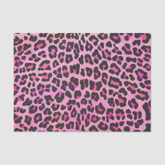 Leopard-Schwarz-und Pink-Druck Seidenpapier (Vorderseite)