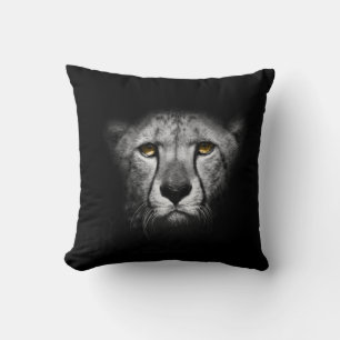 Leopard Schwarz-Weiß-Kunstfoto Kissen