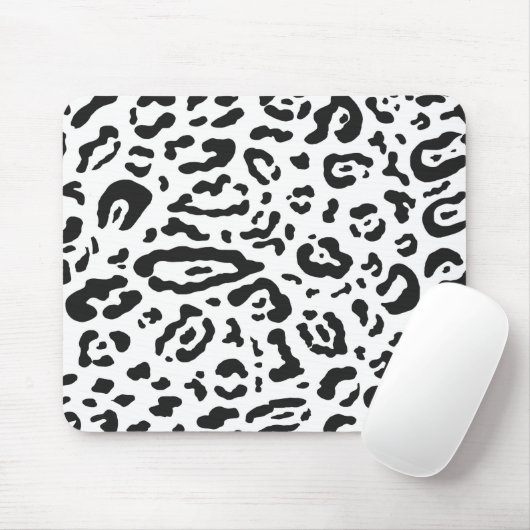 Leopard, Schwarz/Weiß, Leopard Mousepad (Mit Mouse)