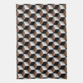 Leopard Schwarz-weiß Shaded 3D Look Cubes Geschirrtuch (Vertikal)