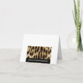 Leopard Schwarz-weiß Strip Monogramm Dankeskarte (Rückseite)